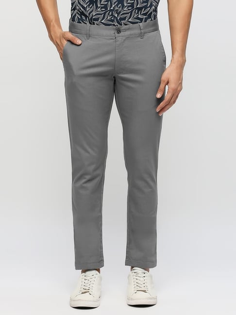 Tapered grey trousers fashion