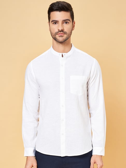 Byford by Pantaloons White Linen Regular Fit Shirt-picture-17