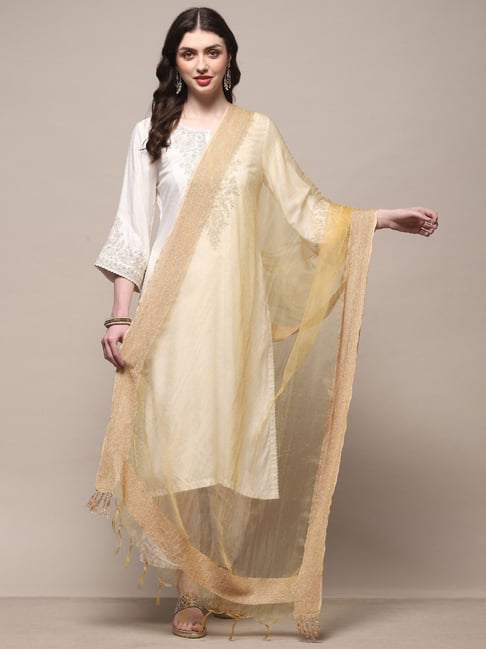 Biba Beige Woven Pattern Dupatta