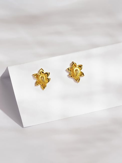 png jewellers P.N.Gadgil Jewellers 22k Floret Gold Stud Earrings-picture-14