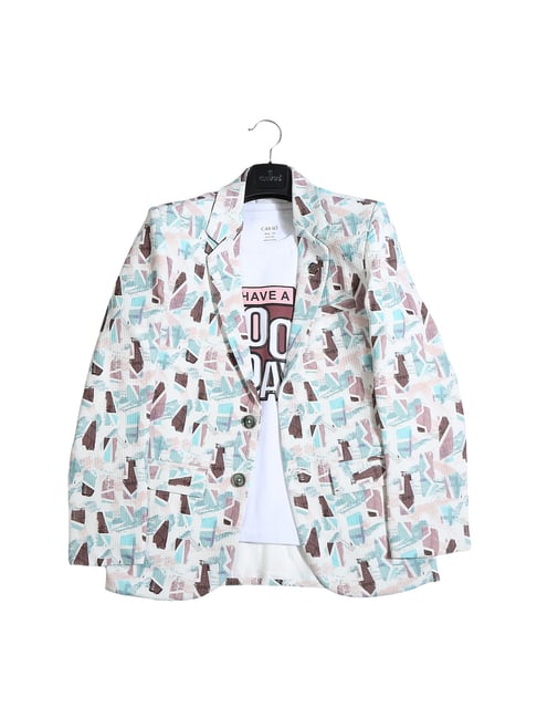 Cavio Kids Multicolor Printed Full Sleeves T-Shirt with Blazer-picture-40