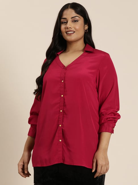 Qurvii + Maroon Shirt Shirt-image-25