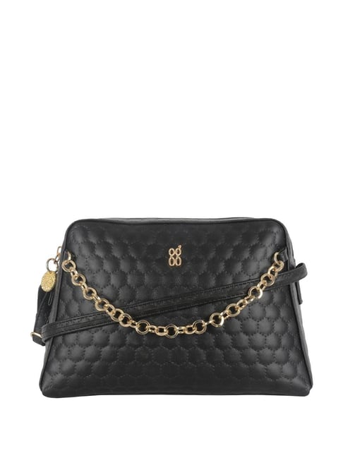 Buy Baggit Jephers Black PU Quilted Sling Handbag Online At Best Price Tata CLiQ