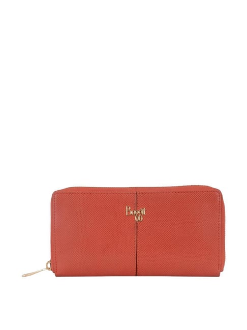 Baggit Manta Red PU Textured Zip Around Wallet