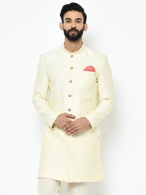 Kisah Multicolored Regular Fit Printed Sherwani Jacket