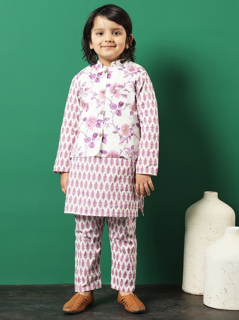 Buy READIPRINT FASHIONS Kids Kurta Pyjamas with Jacket for Boys Clothing Online Tata CLiQ