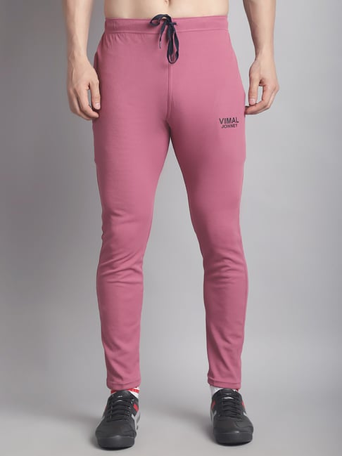 Buy Vimal Jonney Pink Regular Fit Trackpants for Men's Online