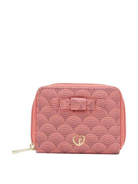 Caprese Greta Pink Faux Leather Printed Zip Around Wallet