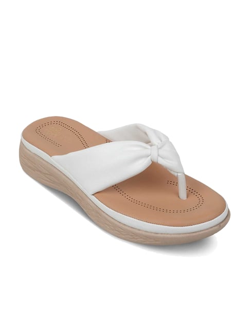 Buy Tresmode Women's White Thong Wedges for Women at Best Price