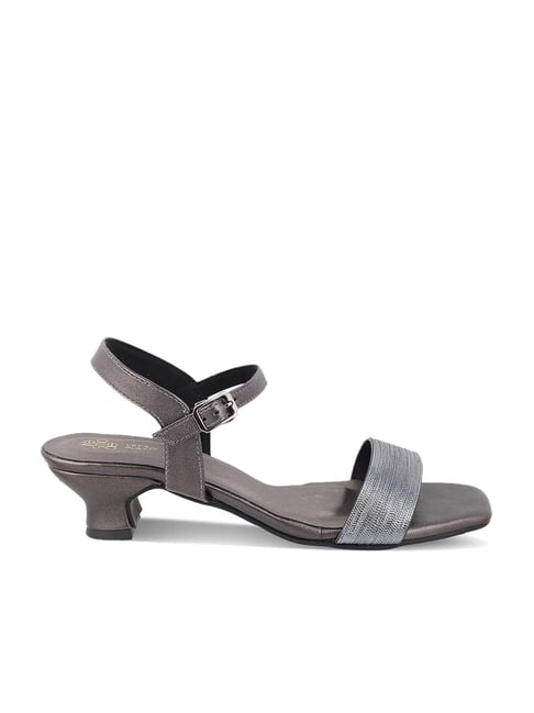 Tresmode Pewter Dress Sandals Low Heel Buy Tresmode Women's