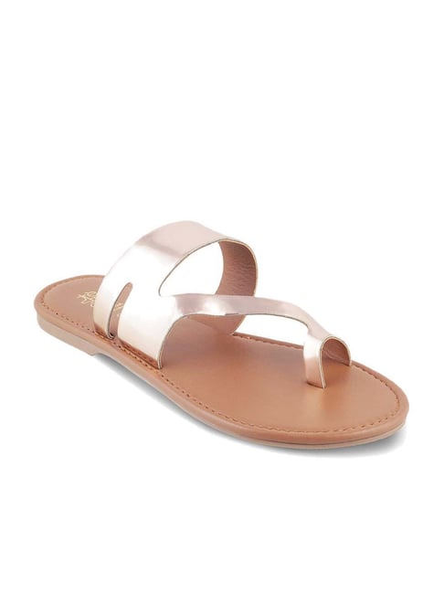 Tresmode Women's Champagne Toe Ring Sandals