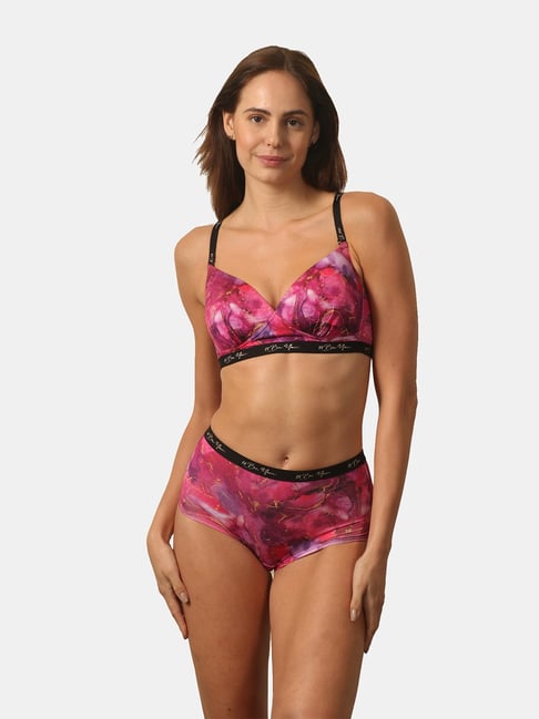 Soie Pink Non-Wired Full Coverage Bra & Panty Set-picture-26