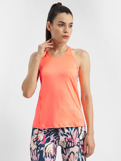 MADAME Orange Regular Fit Tank Top-picture-17