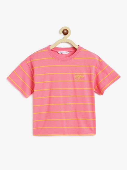 Campana Kids Pink & Yellow Striped T-Shirt-picture-35