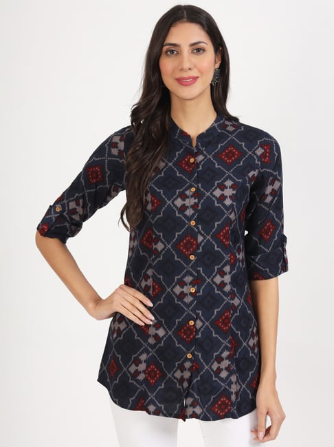 Divena Navy Printed Tunic-picture-42