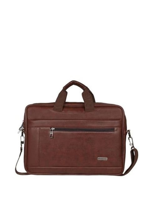 Harissons Rendition Brown Leather Solid Laptop Messenger Bag