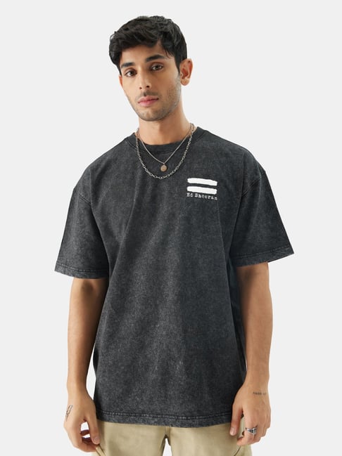 The Souled Store Black Boxy Fit Ed Sheeran Graphic Oversized T