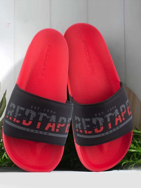 Red Tape Men's Black Slides-picture-37