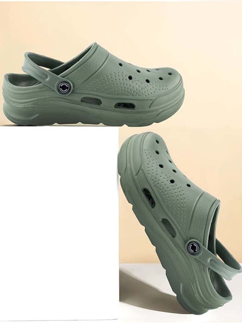 Red Tape Men's Olive Back Strap Clogs