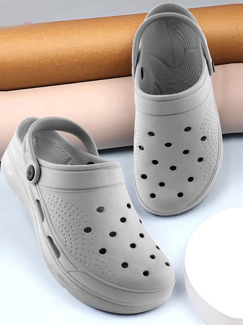 Red Tape Men's Grey Back Strap Clogs