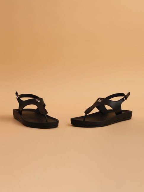 Eridani Women's Astrid Black T-Strap Sandals-picture-13