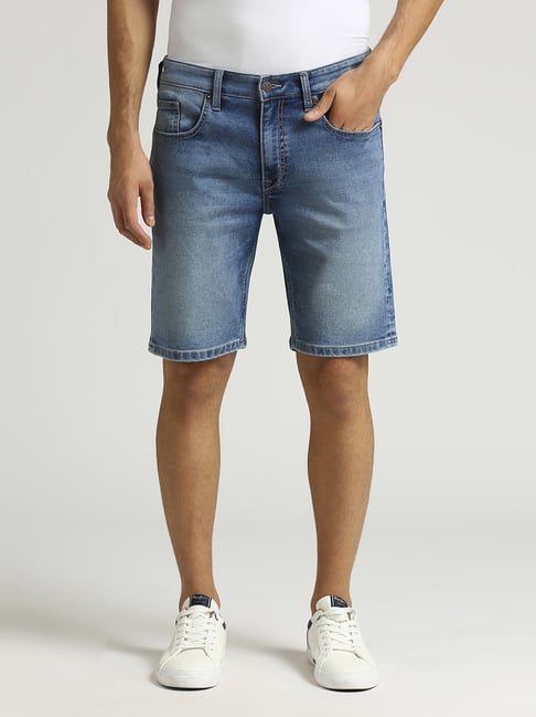 Pepe Jeans Light Indigo Blue Regular Fit Denim Shorts-image-20
