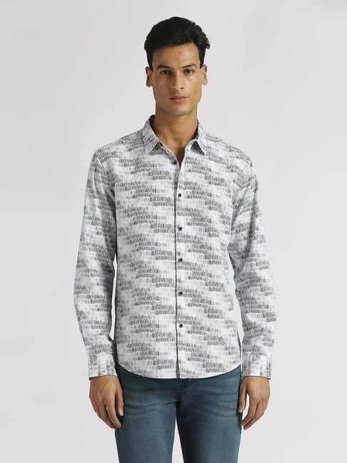 Pepe Jeans Grey Cotton Regular Fit Printed Shirt-picture-16