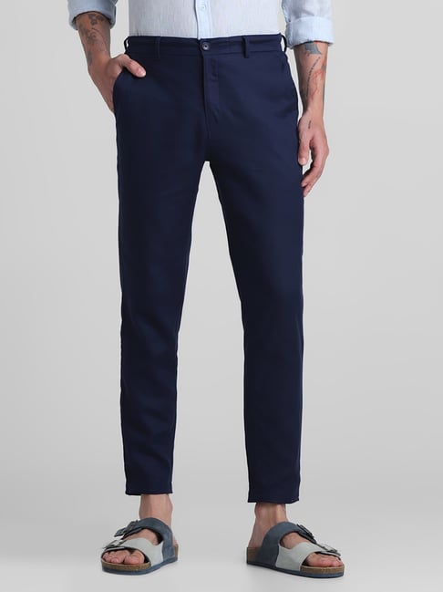 Jack & Jones Navy Blazer Cotton Regular Fit Trousers