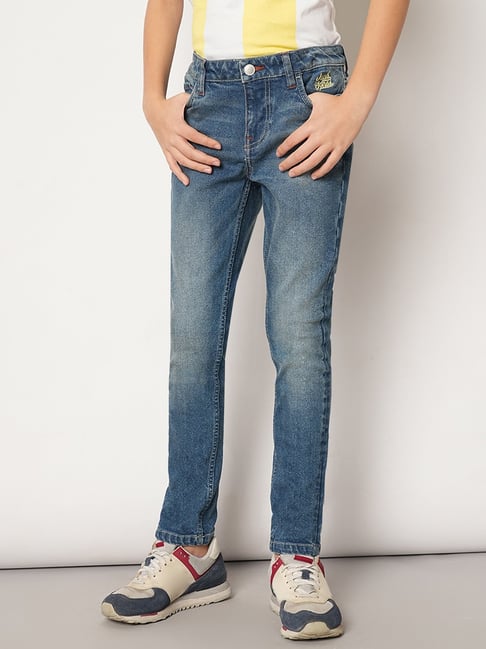 Buy Jack Jones Junior Blue Solid Jeans for Boys Clothing Online