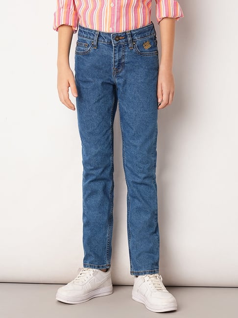 Jack Jones Junior Blue Solid Jeans