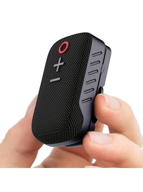 Portronics Talk Three Wearable Bluetooth Speaker with Mic, 10Hours Playtime (Black)