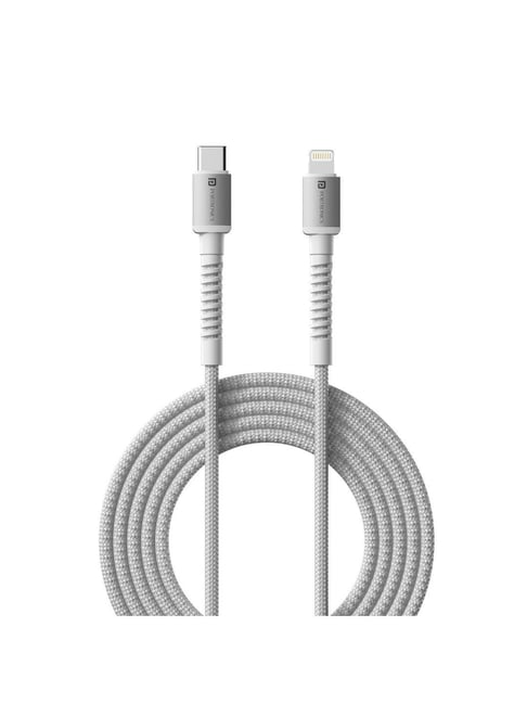 Portronics Konnect X Type C to 8-Pin 27W Fast Charging Cable, 1M Length (White)