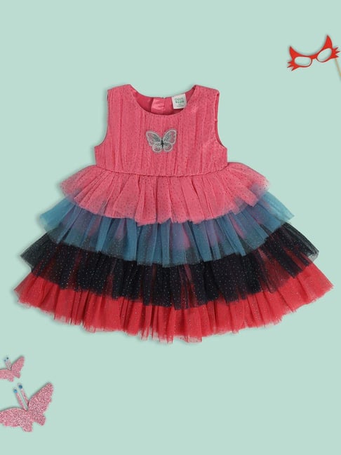 MINIKLUB Kids Multicolor Self Pattern Dress