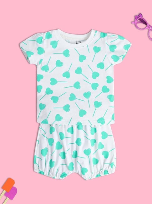 MINIKLUB Kids White & Blue Printed Top Set