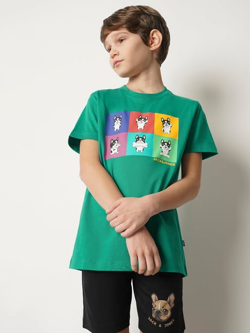 Jack & Jones Junior Boys Green Printed T-Shirt-picture-15