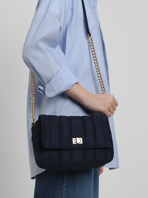 Forever 21 Navy Solid Sling Bag