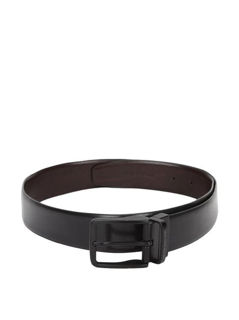 Peter England Black Leather Solid Reversible Belt for Men-picture-31