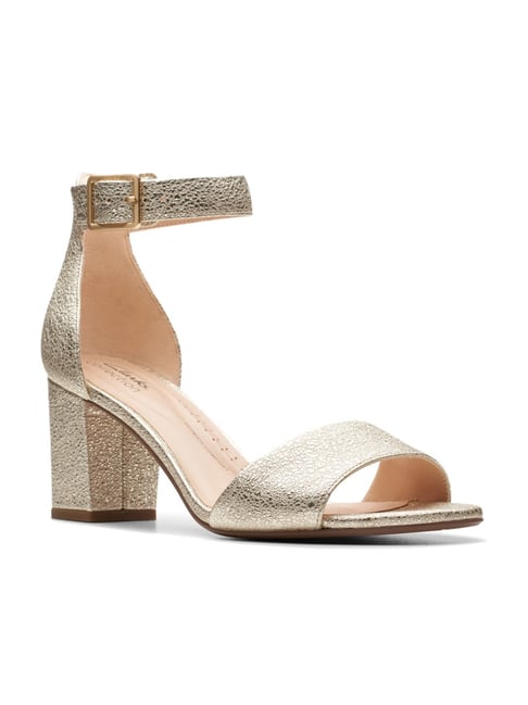 Buy Clarks Women s Deva Mae Champagne Ankle Strap Sandals for Women at Best Price Tata CLiQ