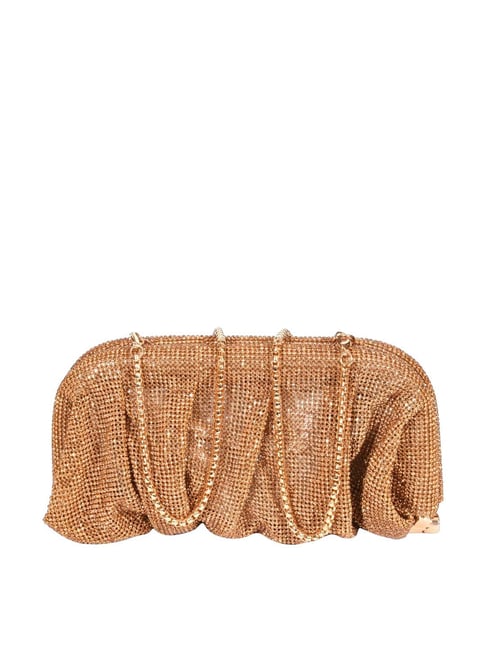 SASSORA Rim Golden PU Clutch