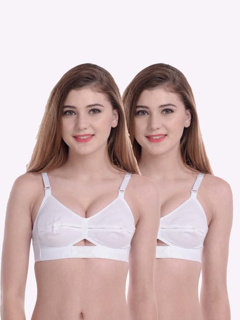 AROUSY White Cotton Mastectomy Bras - Pack Of 2-picture-33