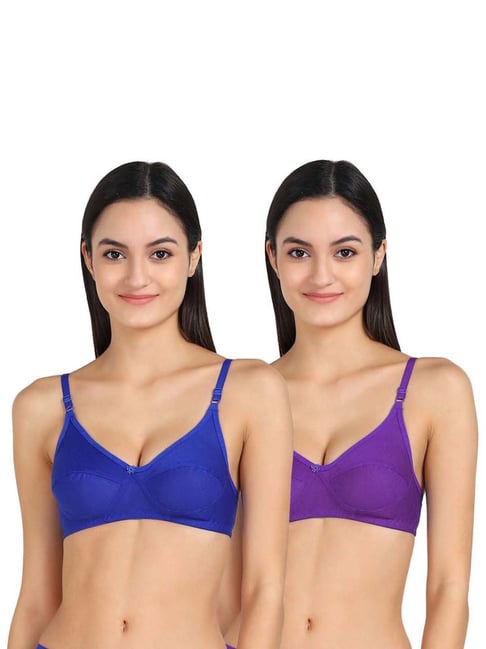 AROUSY Blue & Purple Cotton Everyday Bras - Pack Of 2-picture-13
