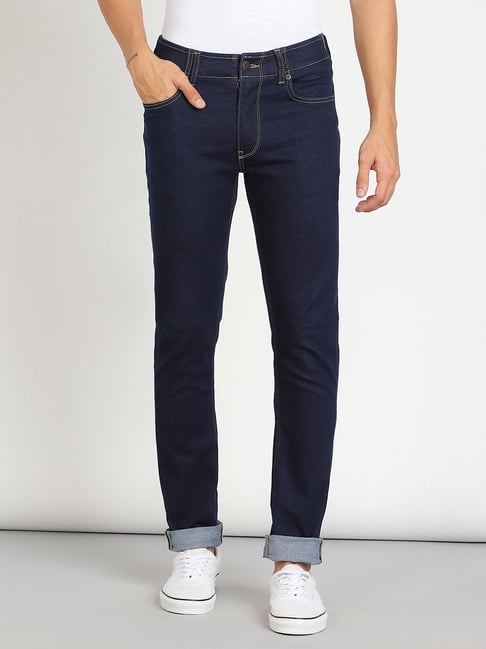 Lee Bruce Dark Indigo Skinny Fit Lightly Washed Jeans-picture-22