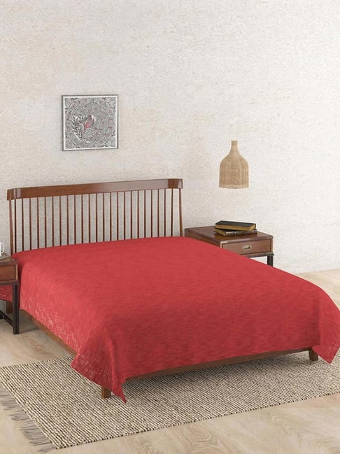 Fabindia Chaman Maroon Cotton Single Bed Cover-picture-28