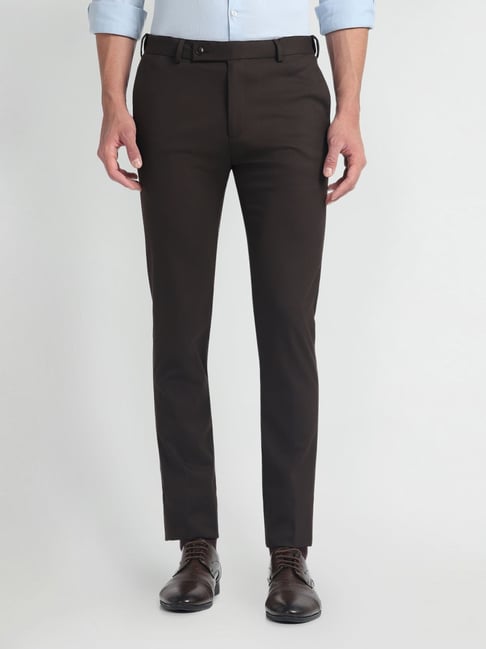 Arrow Brown Slim Fit Trousers-picture-38