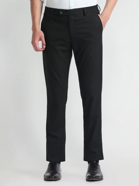 Arrow Black Slim Fit Trousers-picture-19