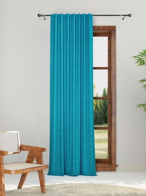 Fabindia Standalone Teal Cotton Curtains-image-48
