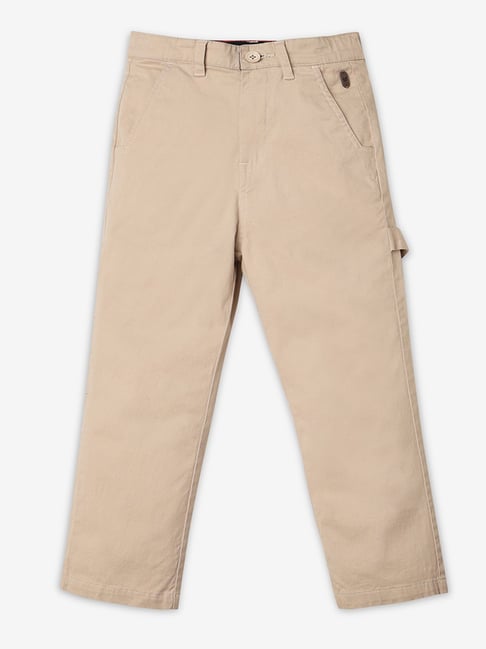 Ed-a-Mamma Boys Beige Solid Trousers