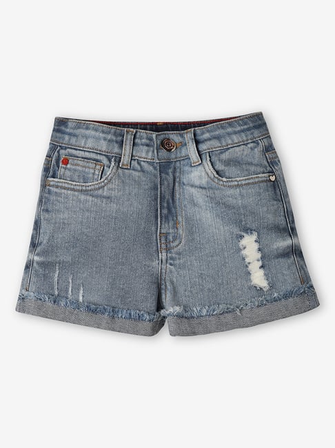 Ed-a-Mamma Kids Blue Distressed Shorts-picture-29