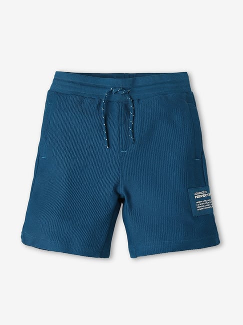 Ed-a-Mamma Kids Teal Textured Shorts