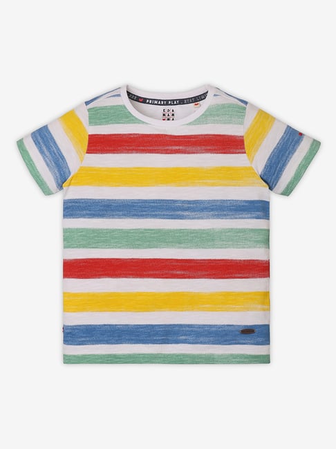 Ed-a-Mamma Kids Multicolor Striped T-Shirt-image-45